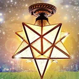 Stelle in vetro colorato di arti creative rurali europee per assorbire la luce della lampada a cupola
