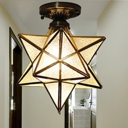 Stelle in vetro colorato di arti creative rurali europee per assorbire la luce della lampada a cupola
