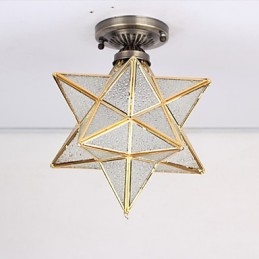 Stelle in vetro colorato di arti creative rurali europee per assorbire la luce della lampada a cupola