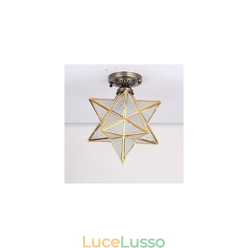 Stelle in vetro colorato di arti creative rurali europee per assorbire la luce della lampada a cupola