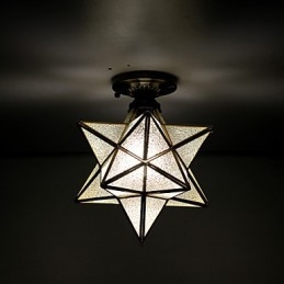 Stelle in vetro colorato di arti creative rurali europee per assorbire la luce della lampada a cupola
