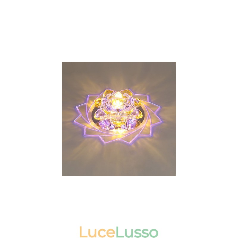 20*8.5CM Mini Lampada da soffitto in cristallo Faretto 3W Lampada creativa Tubo Luce Colore colorato Luce a cupola quadrata
