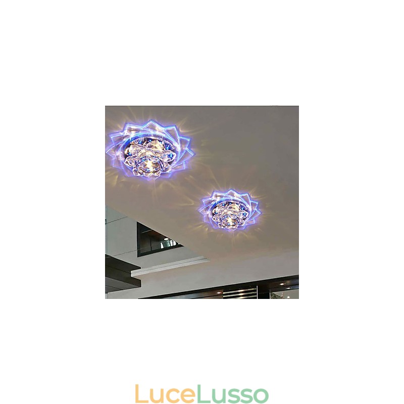 20*8.5CM Mini Lampada da soffitto in cristallo Faretto 3W Lampada creativa Tubo Luce Colore colorato Luce a cupola quadrata