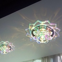 20*8.5CM Mini Lampada da soffitto in cristallo Faretto 3W Lampada creativa Tubo Luce Colore colorato Luce a cupola quadrata