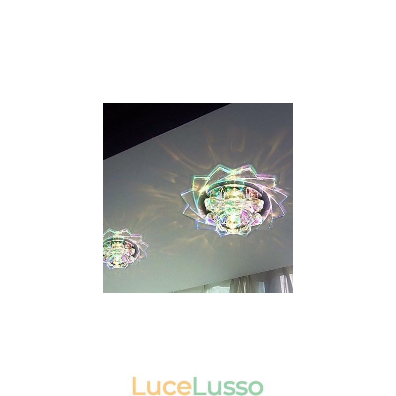 20*8.5CM Mini Lampada da soffitto in cristallo Faretto 3W Lampada creativa Tubo Luce Colore colorato Luce a cupola quadrata