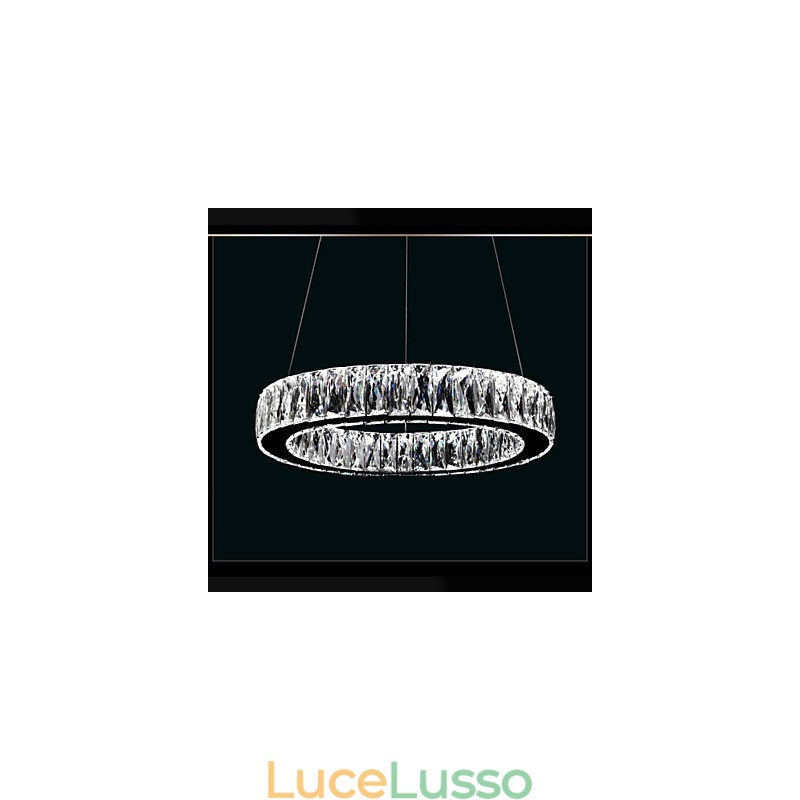Lampadari di cristallo Illuminazione Moderna Anelli Singoli K9 Grandi lampade da soffitto per interni in cristallo