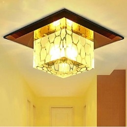 Mini lampada da soffitto in cristallo faretto 3W lampada creativa tubo luce colorata colore quadrato cupola luce