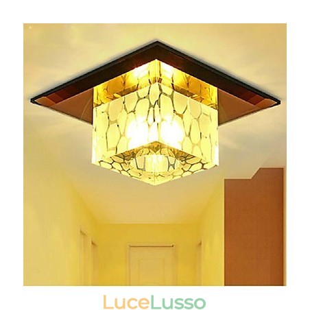 Mini lampada da soffitto in cristallo faretto 3W lampada creativa tubo luce colorata colore quadrato cupola luce Mini lampada da soffitto in cristallo faretto 3W lampada creativa tubo luce colorata colore quadrato cupola luce