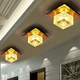 Mini lampada da soffitto in cristallo faretto 3W lampada creativa tubo luce colorata colore quadrato cupola luce