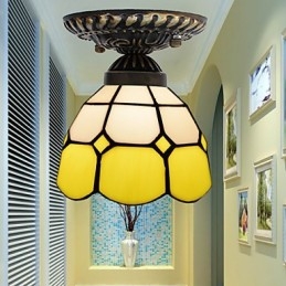 17*Lampada a cupola in vetro colorato con arti creative rurali europee assorbe la luce