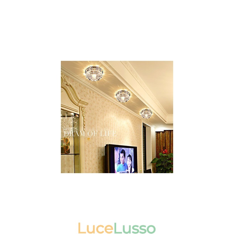 Lampada da soffitto in cristallo Faretto SMD 3W Lampada creativa Assorbe la luce della cupola