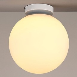 Lampada a cupola in vetro a sfera bianca, contemporanea e contratta