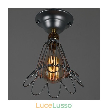 Mini lampada in stile country 1 luce verniciatura lavorazione argento Mini lampada in stile country 1 luce verniciatura lavorazione argento