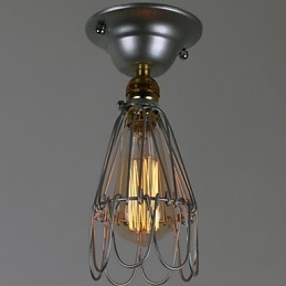 Mini lampada in stile country 1 luce verniciatura lavorazione argento
