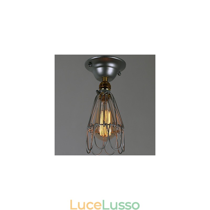 Mini lampada in stile country 1 luce verniciatura lavorazione argento