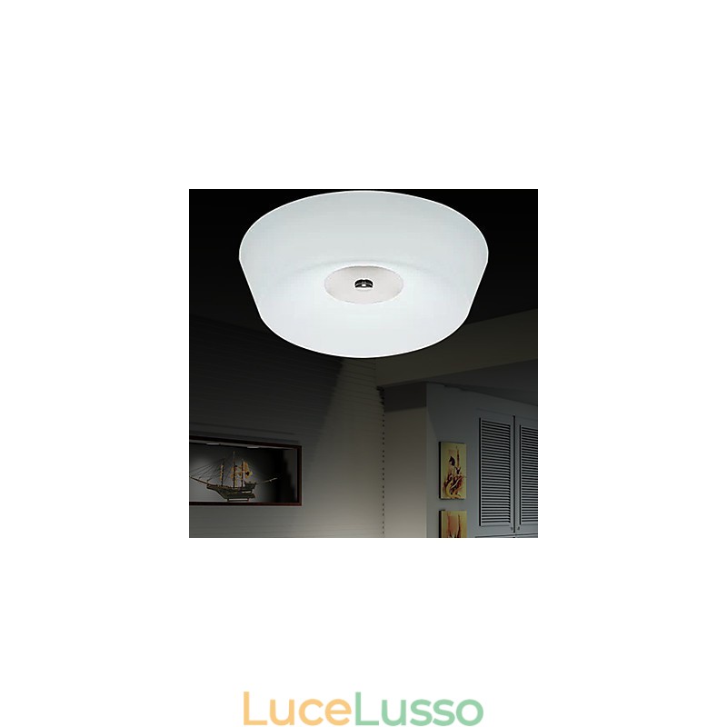 Lampada da soffitto moderna e contemporanea in metallo cromato da 77 W