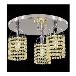 Lampadario moderno contemporaneo in metallo elettroplaccato in cristallo da montare a filo