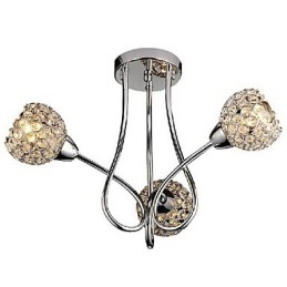 Moderno lampadario a 3 luci con design in cristallo