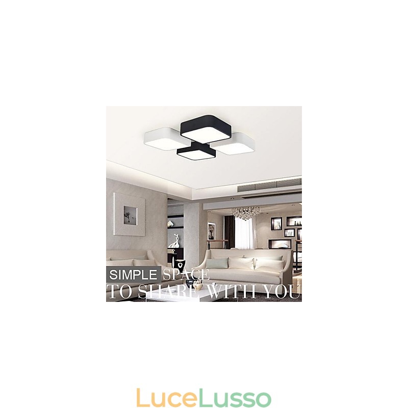 Lampada da soffitto moderna e contemporanea in metallo con verniciatura a filo