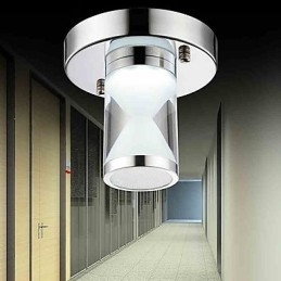 Lampada da soffitto moderna e contemporanea in metallo cromato