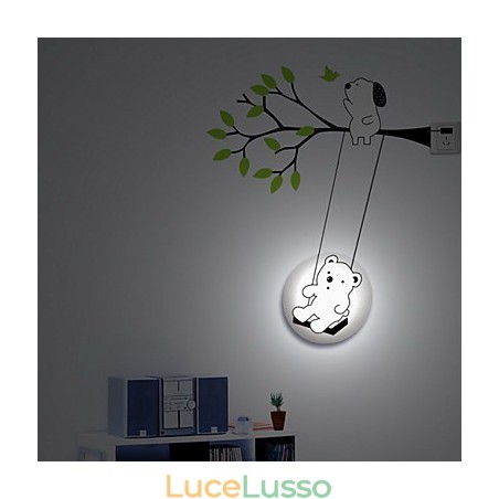 Lampada da parete in carta da parati 3D creativa e leggera in plastica resistente alle alte temperature Little Bear Lampada da parete in carta da parati 3D creativa e leggera in plastica resistente alle alte temperature Little Bear