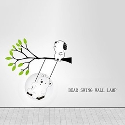 Lampada da parete in carta da parati 3D creativa e leggera in plastica resistente alle alte temperature Little Bear