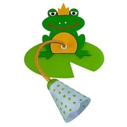 Applique da parete per bambini in legno contemporaneo con 1 luce a forma di rana