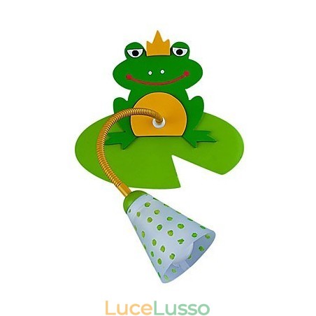 Applique da parete per bambini in legno contemporaneo con 1 luce a forma di rana Applique da parete per bambini in legno contemporaneo con 1 luce a forma di rana
