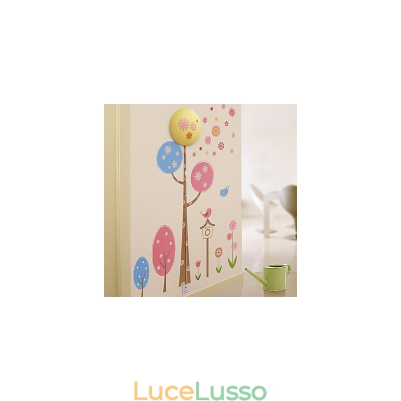 Lampada da parete creativa 3D con carta da parati moderna, luce notturna, può rimuovere gli adesivi da parete