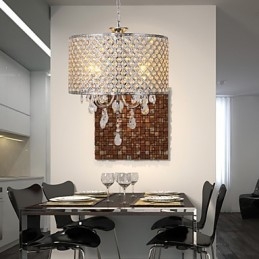 Lampadario a tamburo in cristallo moderno a 4 luci