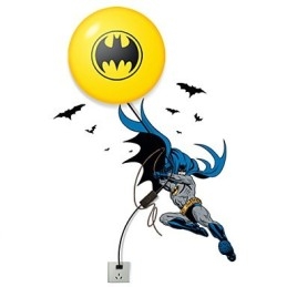 Carta da parati creativa alla moda di Batman fai da te, piccola lampada da notte, lampada da parete, luci