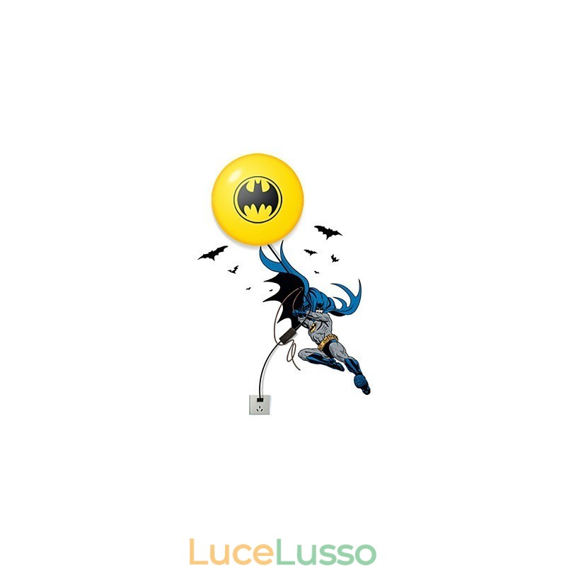 Carta da parati creativa alla moda di Batman fai da te, piccola lampada da notte, lampada da parete, luci