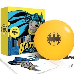 Carta da parati creativa alla moda di Batman fai da te, piccola lampada da notte, lampada da parete, luci