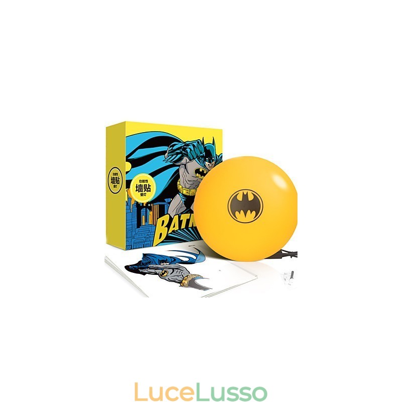 Carta da parati creativa alla moda di Batman fai da te, piccola lampada da notte, lampada da parete, luci
