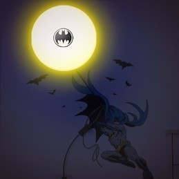 Carta da parati creativa alla moda di Batman fai da te, piccola lampada da notte, lampada da parete, luci
