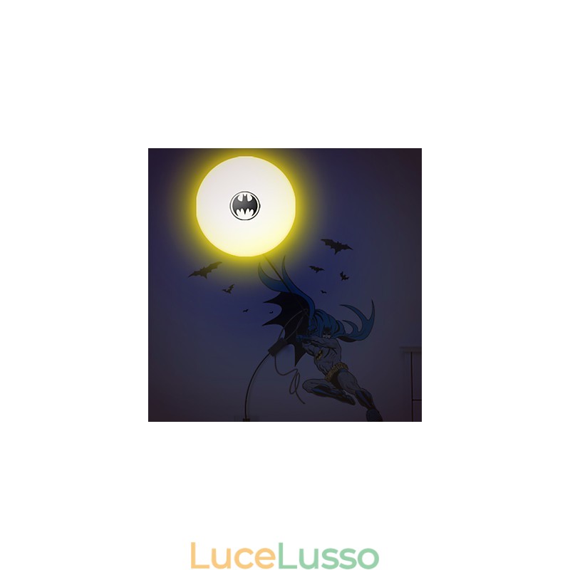 Carta da parati creativa alla moda di Batman fai da te, piccola lampada da notte, lampada da parete, luci