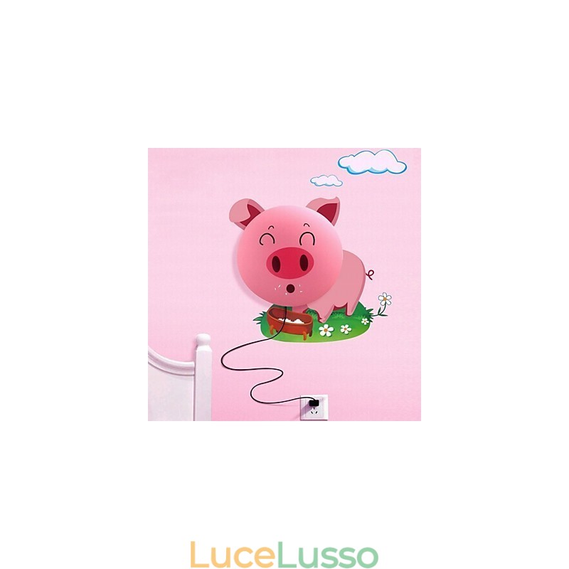 Carta da parati Lampade da parete Fiore Viso Fai da te Divertimento Atmosfera Luce notturna Bambini Lampada da comodino Decorazione Maiale rosa