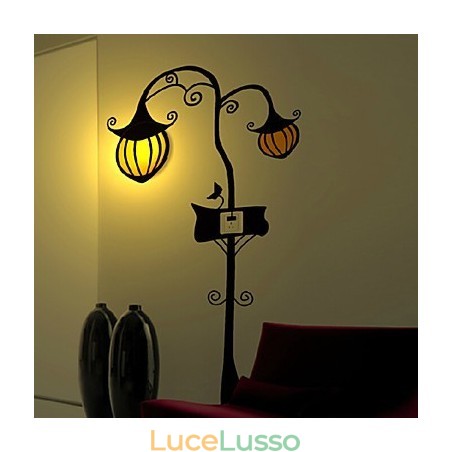 Lampada da parete in carta da parati 3D creativa e leggera in plastica resistente alle alte temperature, zucca Lampada da parete in carta da parati 3D creativa e leggera in plastica resistente alle alte temperature, zucca