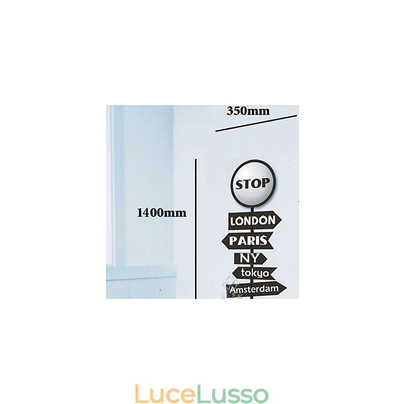 Lampada da parete in carta da parati 3D creativa e leggera in plastica resistente alle alte temperature con lettere di stop