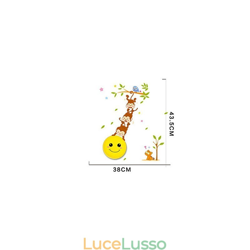 Adesivi murali Scimmie luce attivata intelligente induzione smetope ornamento lampada da parete