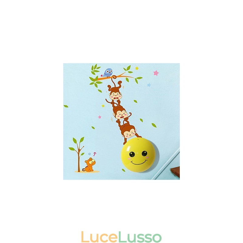 Adesivi murali Scimmie luce attivata intelligente induzione smetope ornamento lampada da parete