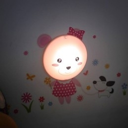 Adesivi murali orso luce attivata intelligente induzione elettrica smetope ornamento lampada da parete