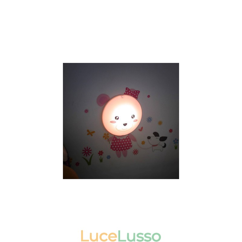 Adesivi murali orso luce attivata intelligente induzione elettrica smetope ornamento lampada da parete