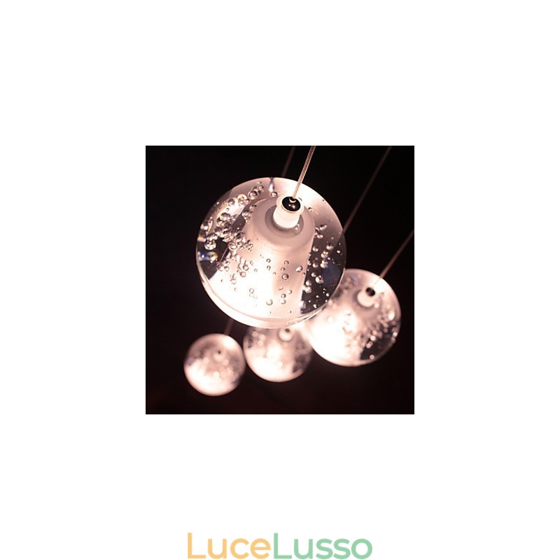 Lampada a sospensione moderna Lampada a sospensione G4 Retroifit 7 luci Placcatura cromata Cristallo per scale Luce