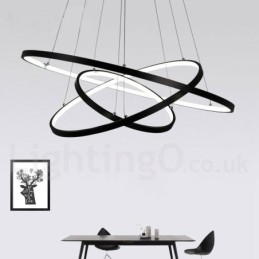 Lampada a sospensione dimmerabile con telecomando Design moderno Tre anelli