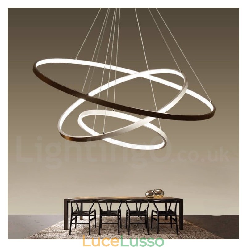 Lampada a sospensione dimmerabile con telecomando Design moderno Tre anelli