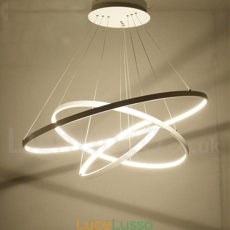 Lampada a sospensione dimmerabile con telecomando Design moderno Tre anelli