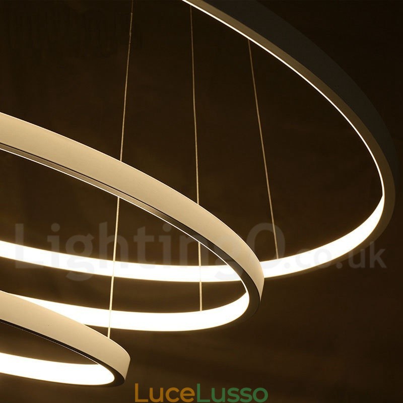 Lampada a sospensione dimmerabile con telecomando Design moderno Tre anelli
