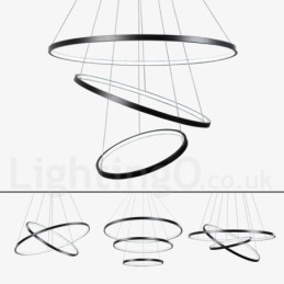 Lampada a sospensione dimmerabile con telecomando Design moderno Tre anelli