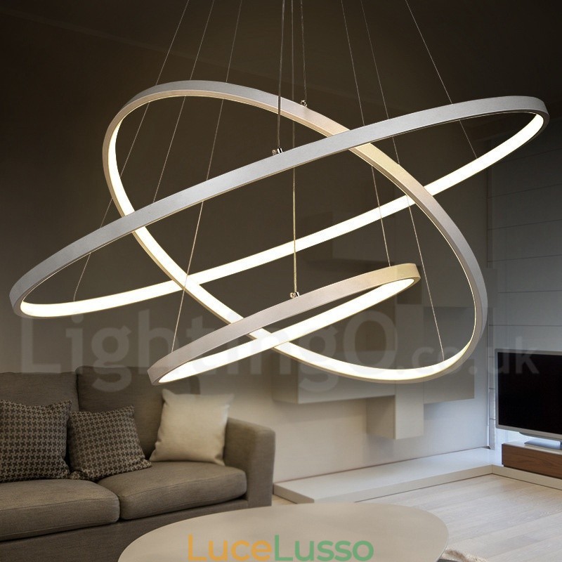 Lampada a sospensione dimmerabile con telecomando Design moderno Tre anelli